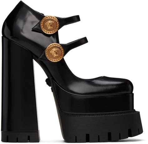 versace black platform heels|versace platform heels sale.